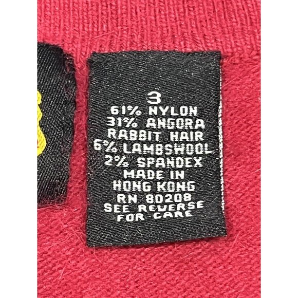 Vintage Red Torrid Angora Lambswool Blend Scoop Cowl Neck Sweater Bow Size 3 - Picture 11 of 15